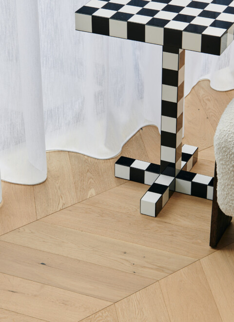 Beach house chevron parquetry