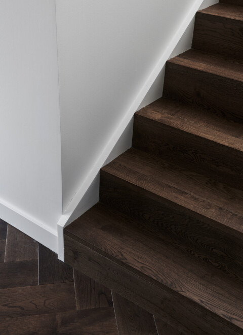 dark timber flooring stairs