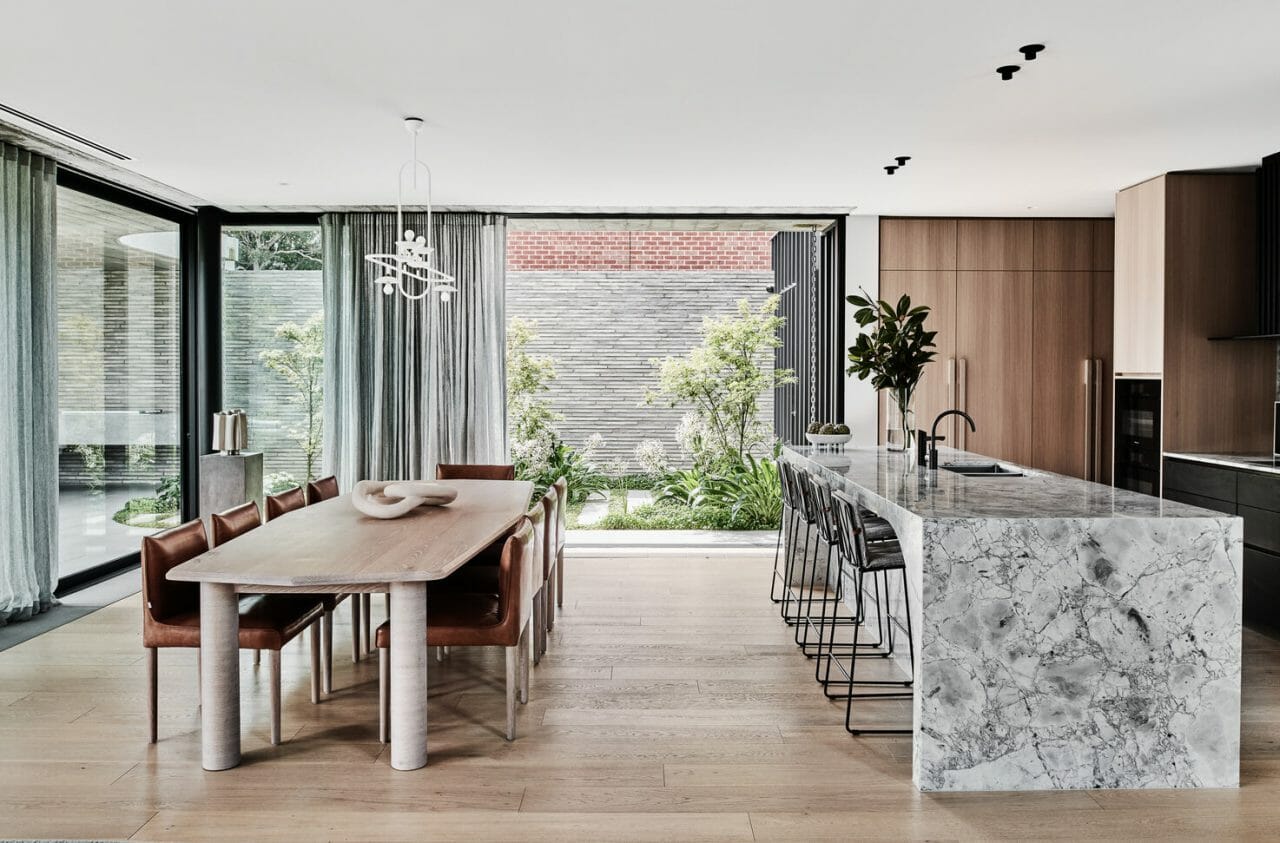 Beach house timber flooring used in kitchen