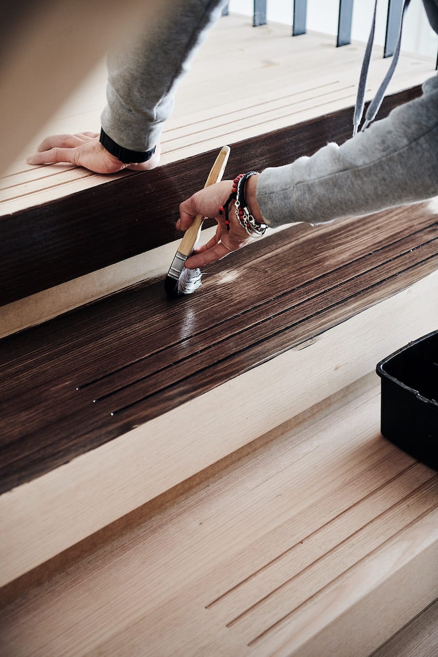 timber stairs polishing