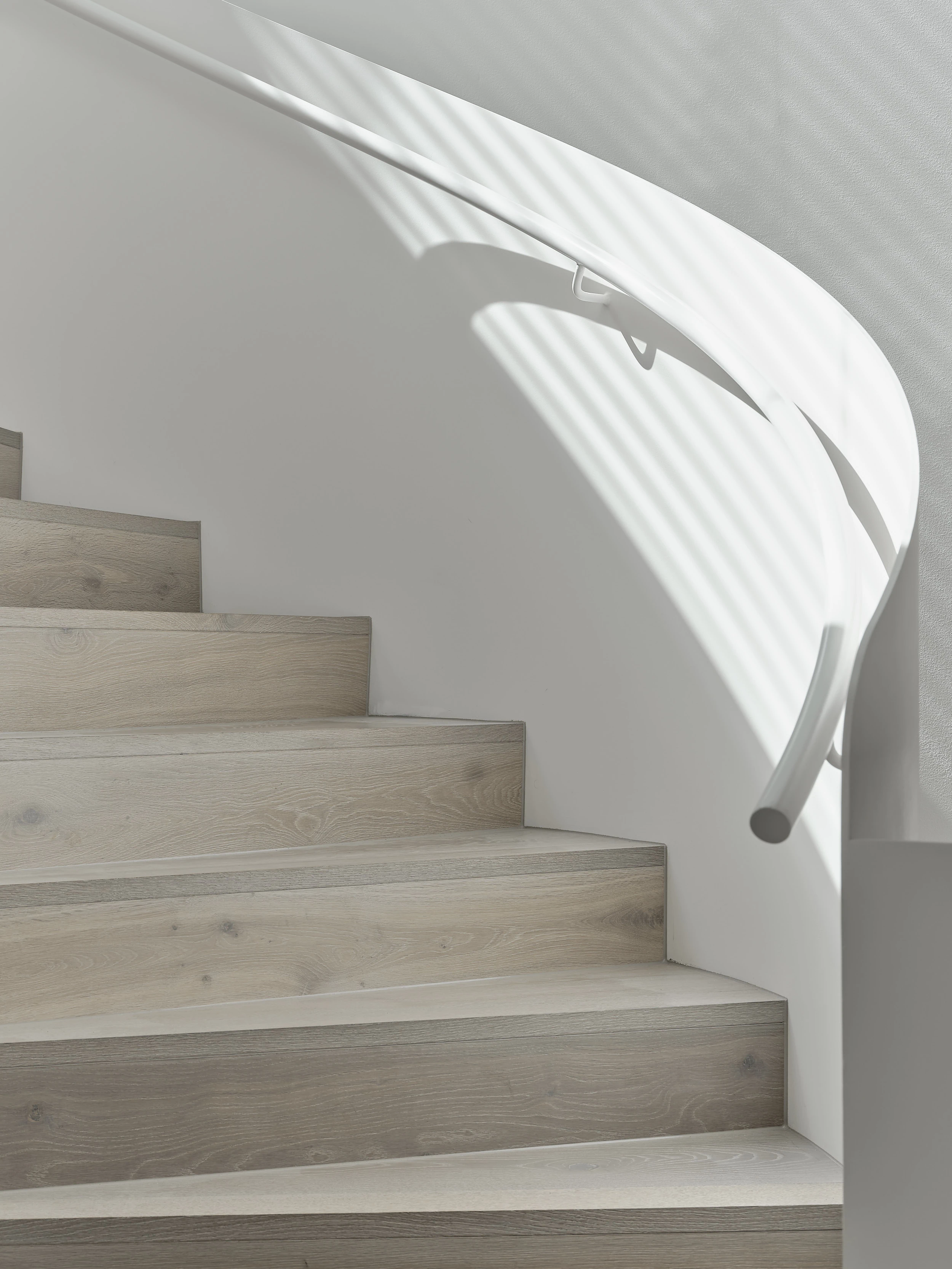 Square mitre edge timber stairs